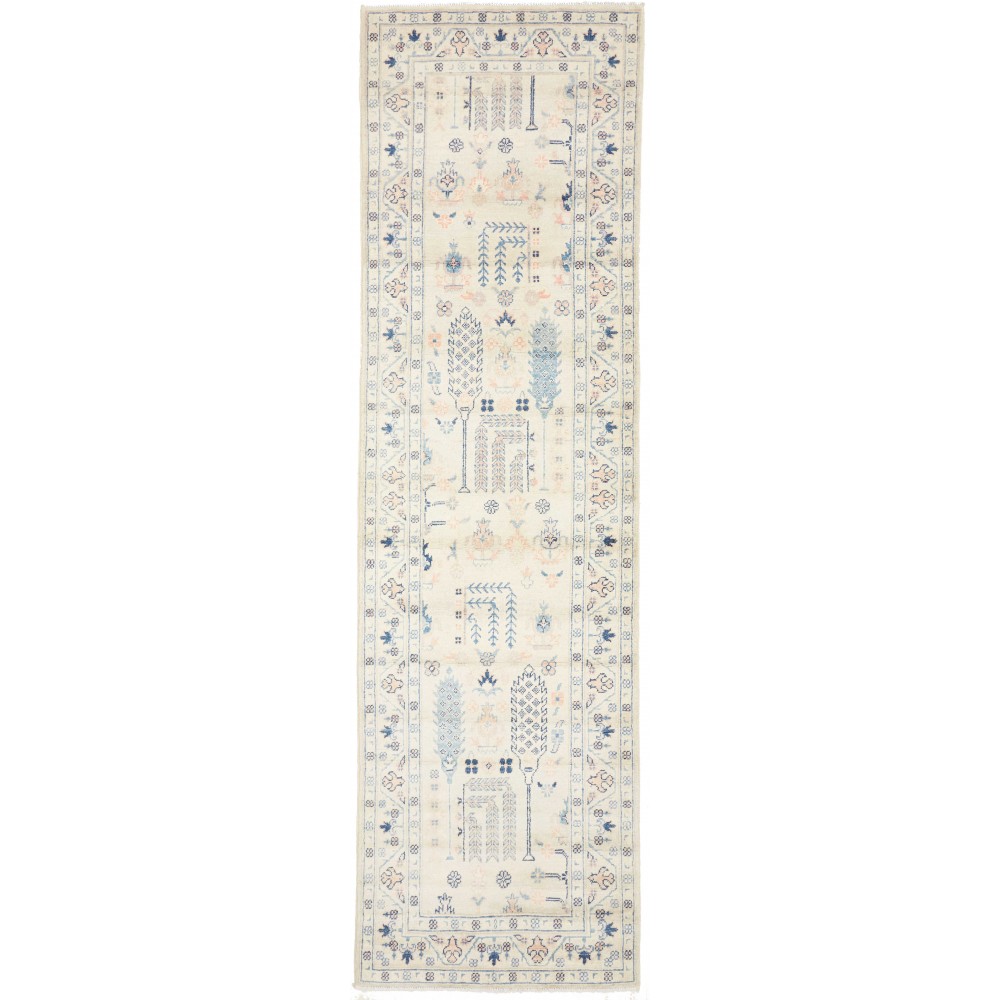 Tappeto Kazak Afghanistan bianco 87x301