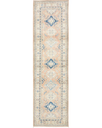 Tappeto Kazak Afghanistan bianco grigio 83x298