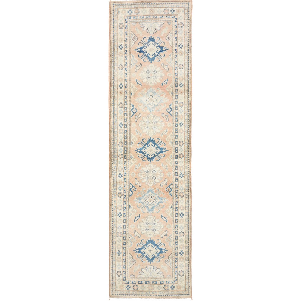 Tappeto Kazak Afghanistan bianco grigio 83x298