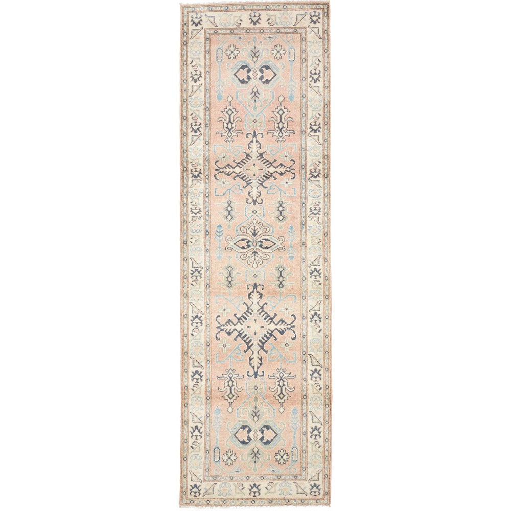 Tappeto Kazak Afghanistan bianco azzurro 85x286