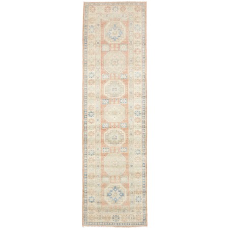 Tappeto Kazak Afghanistan bianco grigio 84x300
