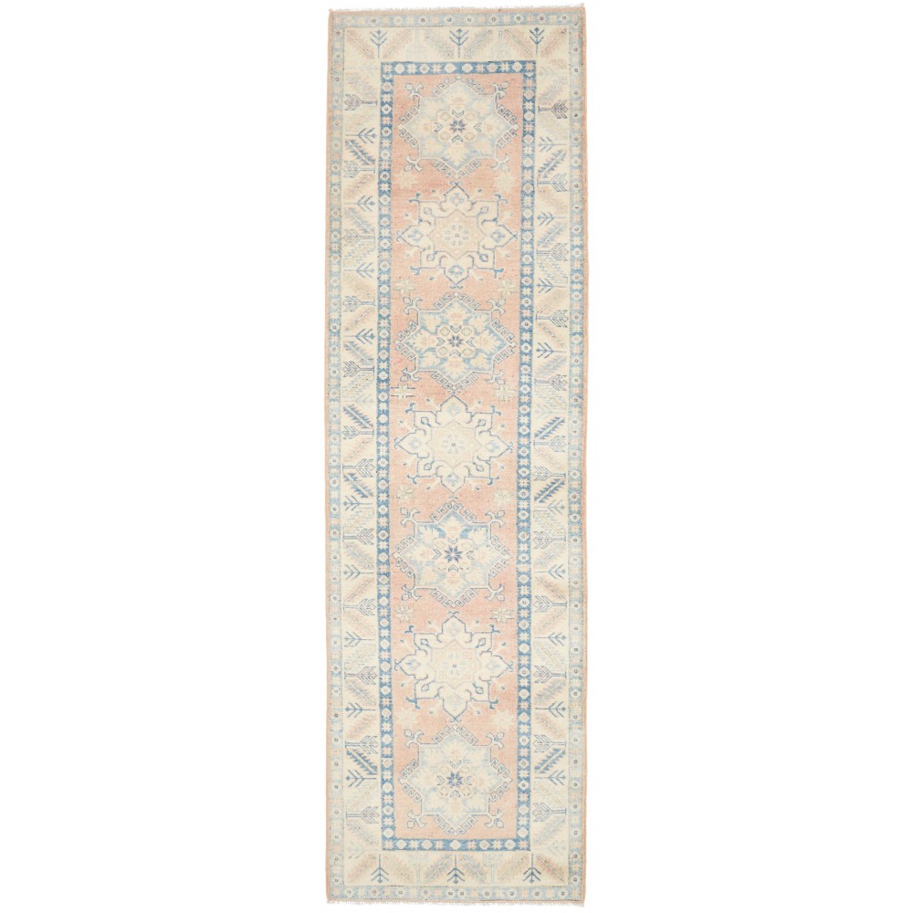Tappeto Kazak Afghanistan bianco grigio 80x290