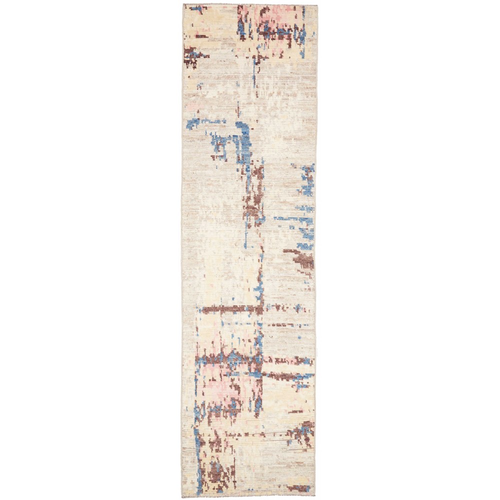 Tappeto bianco azzurro 85x306