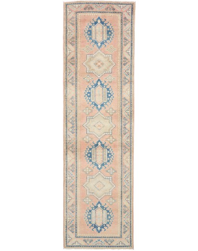Tappeto Kazak Afghanistan beige grigio 81x297