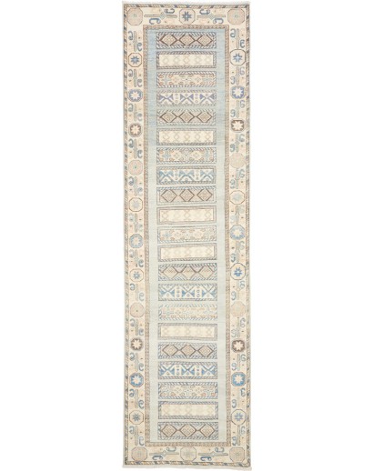 Tappeto Kazak Afghanistan bianco marrone 91x329