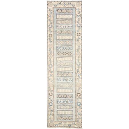 Tappeto Kazak Afghanistan bianco marrone 91x329