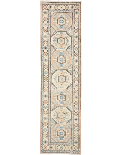 Tappeto Kazak Afghanistan beige verde 77x304