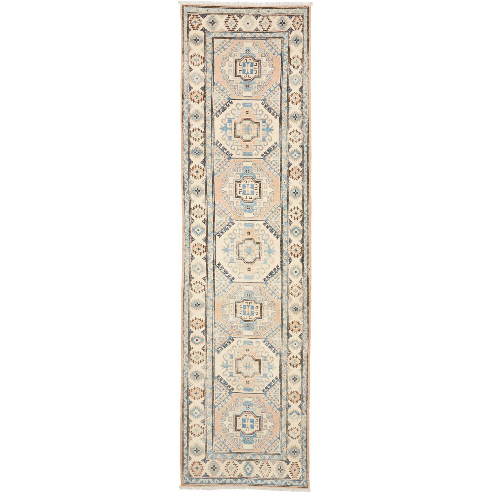Tappeto Kazak Afghanistan beige verde 77x304