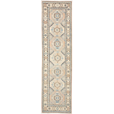 Tappeto Kazak Afghanistan beige verde 77x304