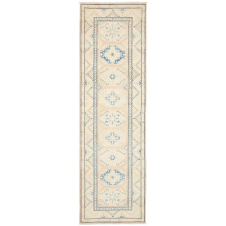 Tappeto Kazak Afghanistan bianco azzurro 85x285
