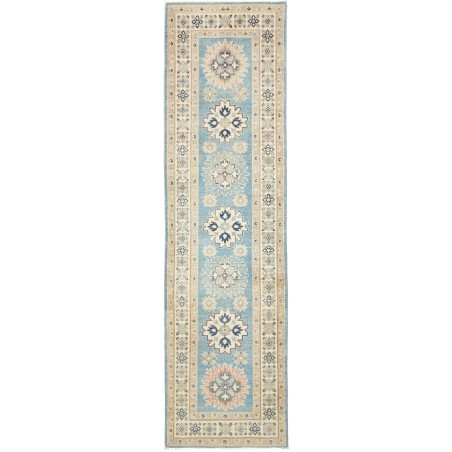 Tappeto Kazak Afghanistan beige azzurro 81x294