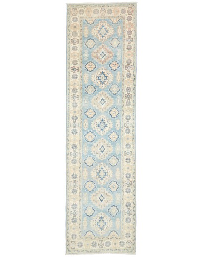 Tappeto Kazak Afghanistan bianco grigio 83x294