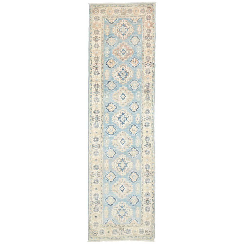 Tappeto Kazak Afghanistan bianco grigio 83x294
