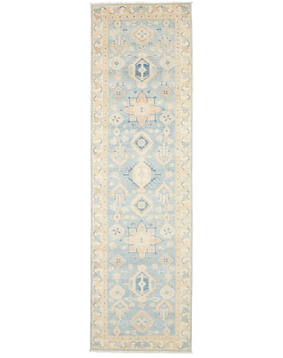 Tappeto Kazak Afghanistan bianco grigio 86x301