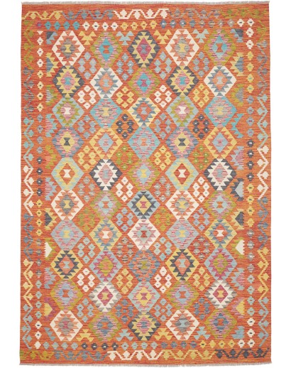 Tappeto Kilim Afghanistan marrone bianco 207x294
