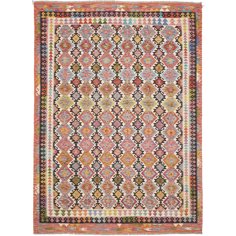 Tappeto Kilim Afghanistan marrone rosso 213x296