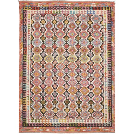 Tappeto Kilim Afghanistan marrone rosso 213x296
