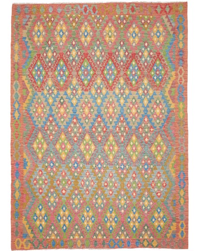 Tappeto Kilim Afghanistan marrone grigio 211x295