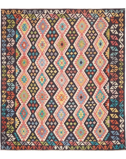 Tappeto Kilim Afghanistan marrone grigio 254x287