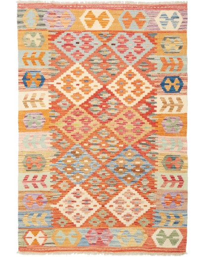 Tappeto Kilim Afghanistan marrone azzurro 101x149