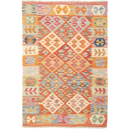 Tappeto Kilim Afghanistan marrone azzurro 101x149