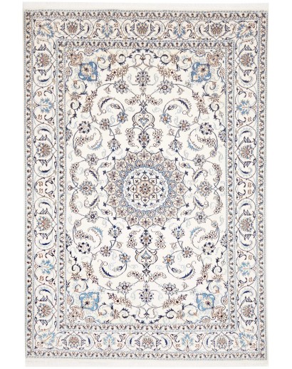 Tappeto Nain Kashmar Persia bianco azzurro 192x287