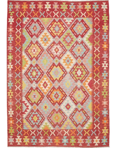 Tappeto Kilim Afghanistan marrone bianco 205x290