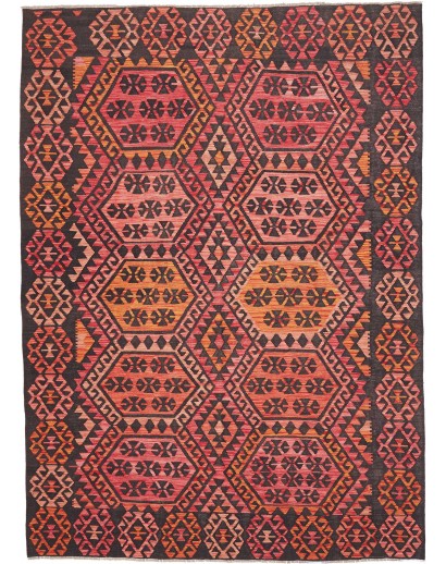 Tappeto Kilim Afghanistan grigio arancione 210x290