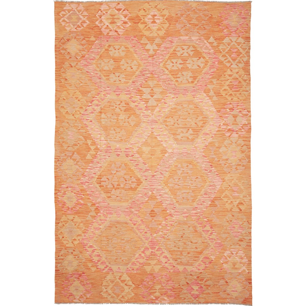 Tappeto Kilim Afghanistan arancione beige 194x302
