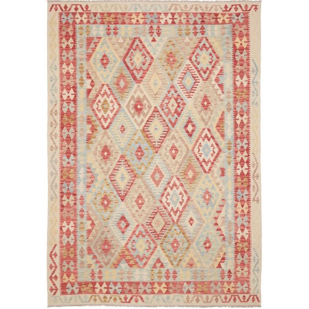 Tappeto Kilim Afghanistan marrone rosso 200x287
