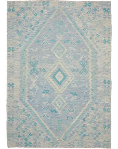Tappeto Kilim Afghanistan azzurro 201x290