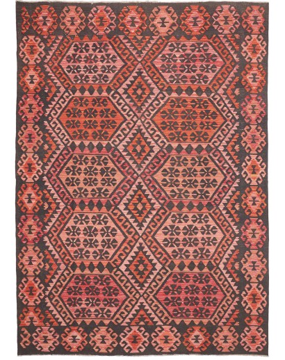 Tappeto Kilim Afghanistan verde arancione 213x301