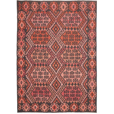 Tappeto Kilim Afghanistan verde arancione 213x301