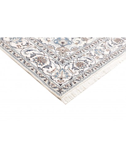 Tappeto Nain Kashmar Persia bianco azzurro 192x287