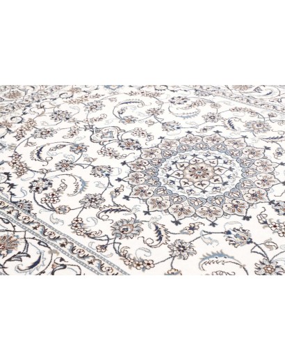 Tappeto Nain Kashmar Persia bianco azzurro 192x287