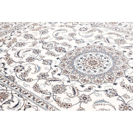 Tappeto Nain Kashmar Persia bianco azzurro 192x287