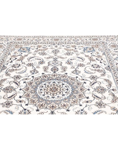 Tappeto Nain Kashmar Persia bianco azzurro 192x287