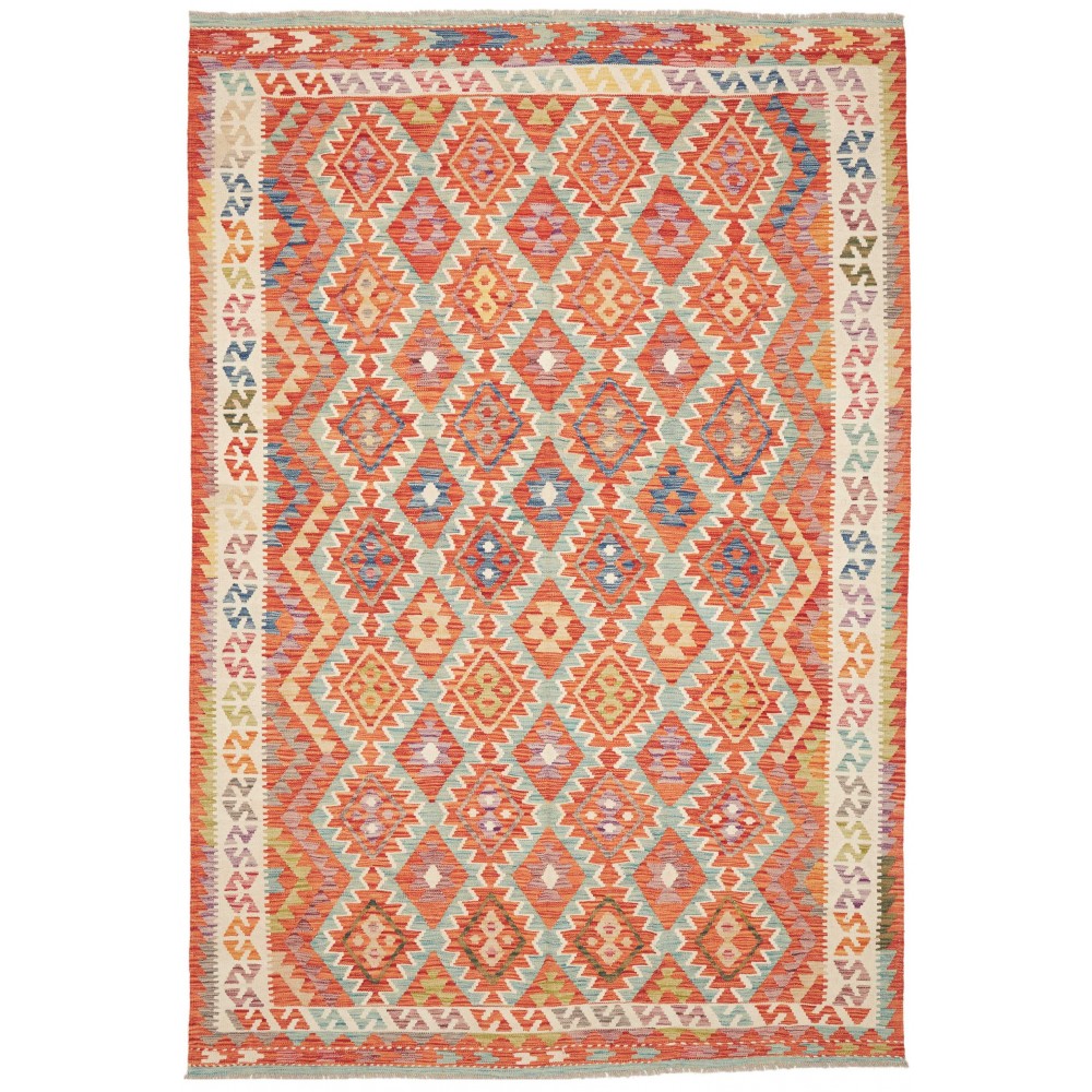 Tappeto Kilim Afghanistan marrone rosso 195x285