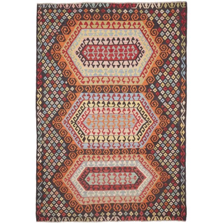 Tappeto Kilim Afghanistan verde rosso 201x290