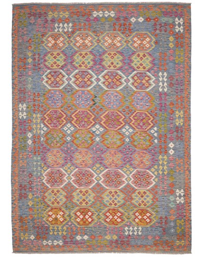 Tappeto Kilim Afghanistan marrone arancione 247x351