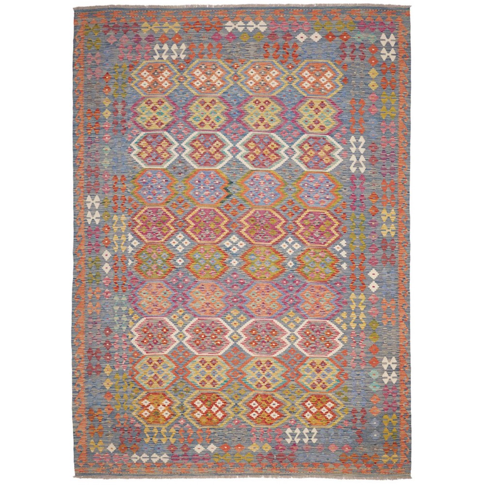 Tappeto Kilim Afghanistan marrone arancione 247x351