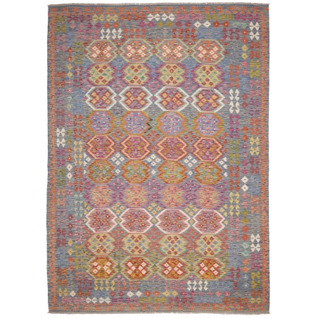 Tappeto Kilim Afghanistan marrone arancione 247x351