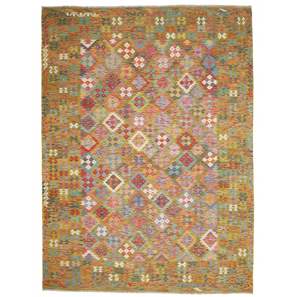 Tappeto Kilim Afghanistan marrone bianco 249x338