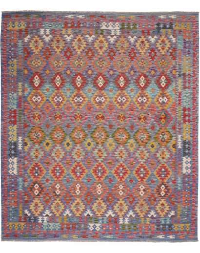 Tappeto Kilim Afghanistan bianco grigio 250x293