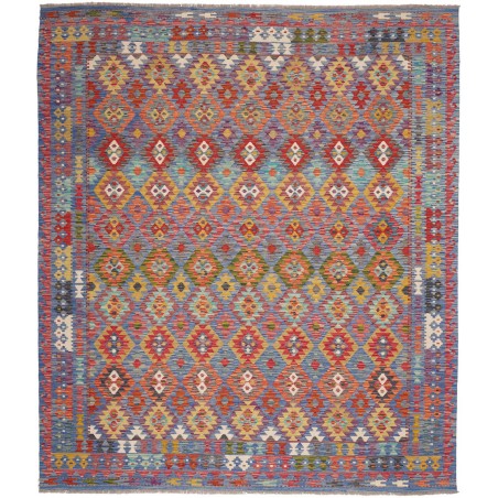 Tappeto Kilim Afghanistan bianco grigio 250x293