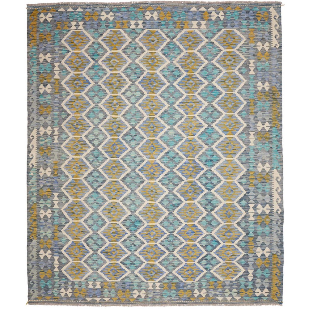 Tappeto Kilim Afghanistan grigio azzurro 250x299