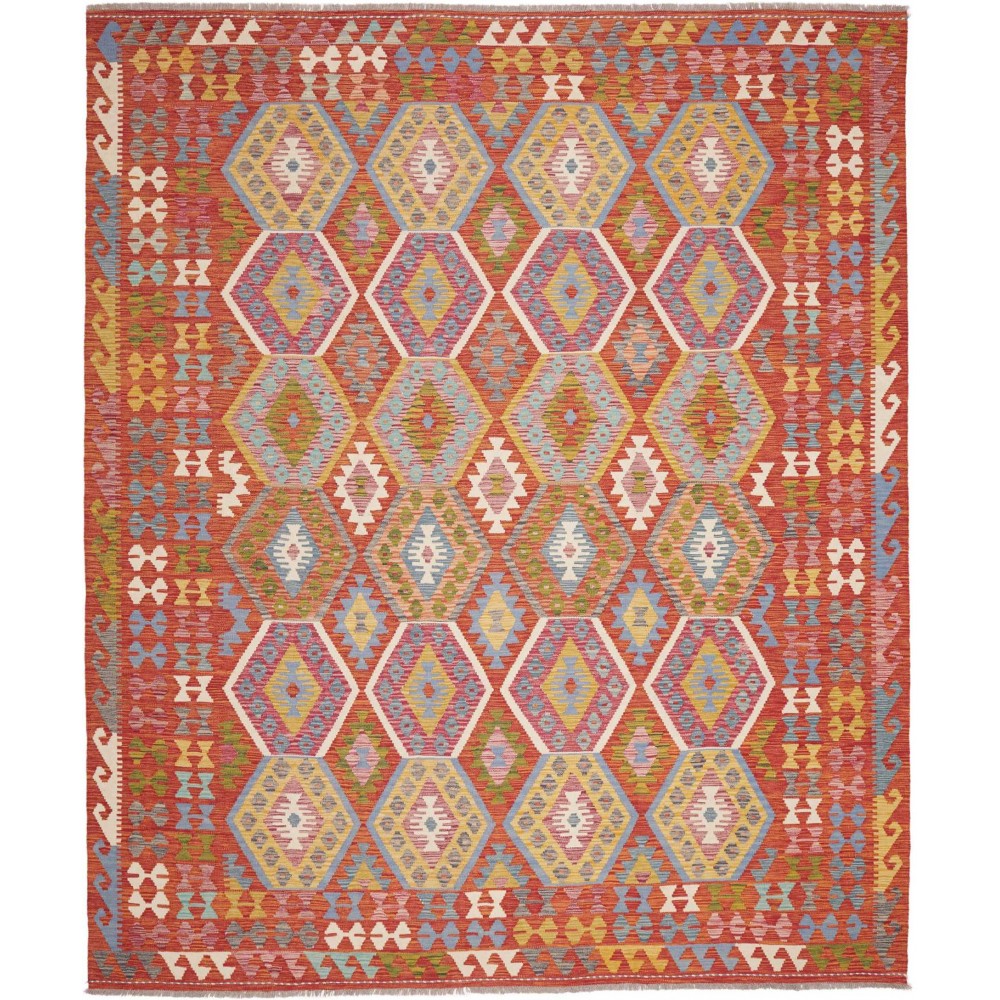Tappeto Kilim Afghanistan marrone azzurro 250x298