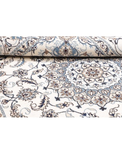 Tappeto Nain Kashmar Persia bianco azzurro 192x287