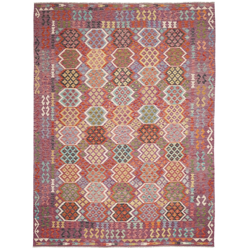 Tappeto Kilim Afghanistan marrone azzurro 255x344