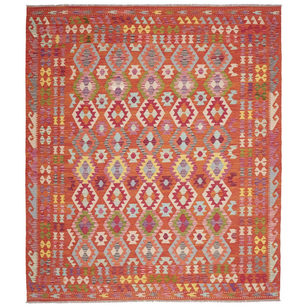 Tappeto Kilim Afghanistan rosso beige 255x293
